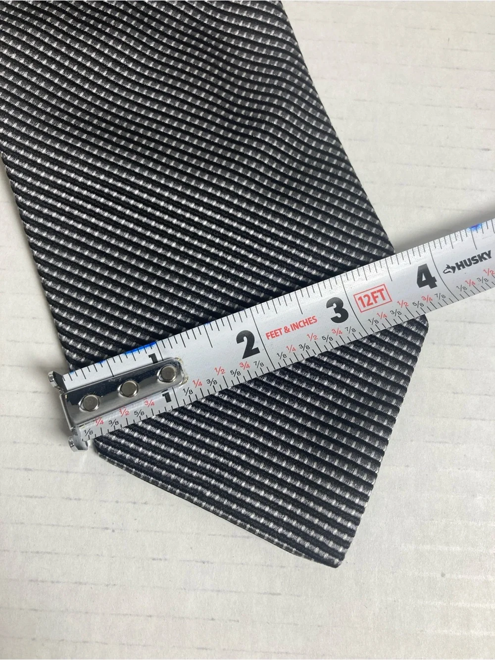 Brooks Brothers 346 Tie Black and Silver Micro-Check Silk Made in USA